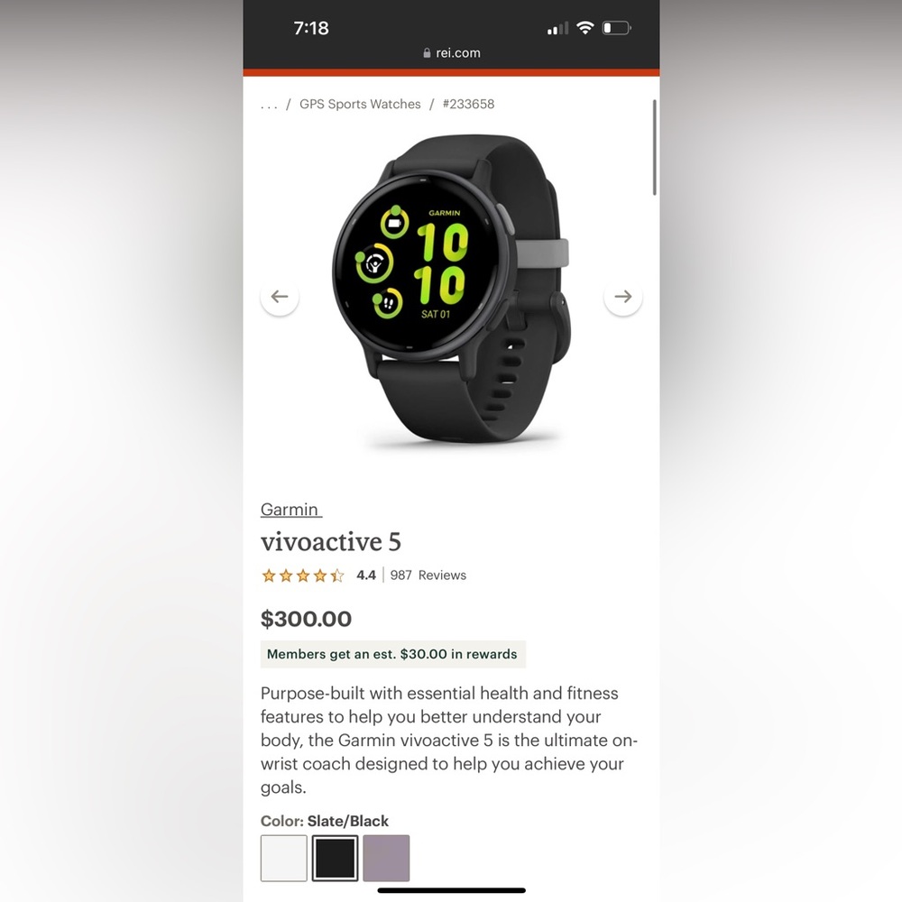 Garmin Vivoactive 5 Black Smartwatch